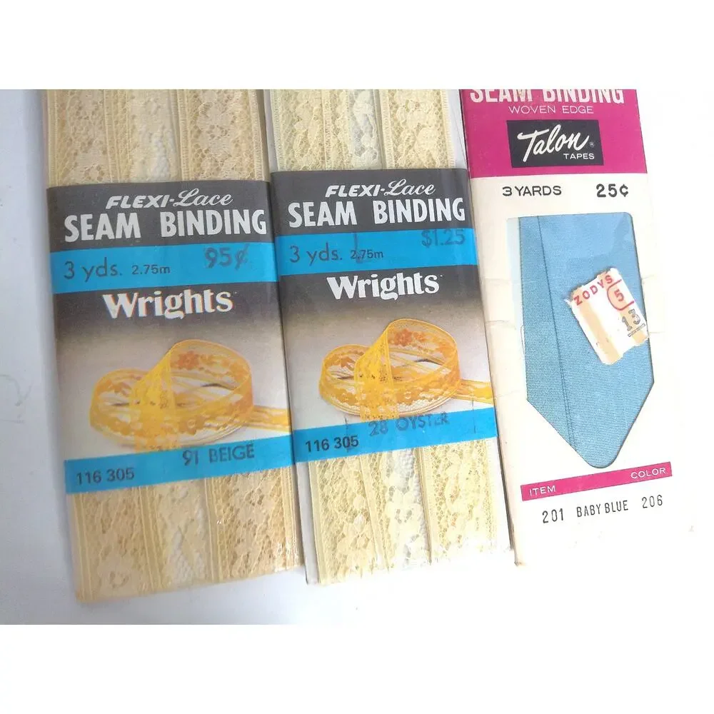 Vintage Talon Wrights Seam Binding Seam Tape Hem Tape Set Of 11